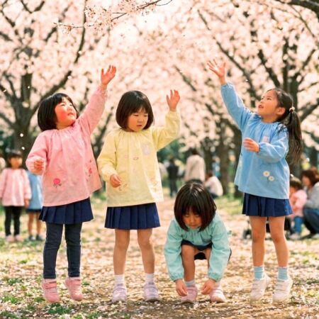 サクラの花びら集め